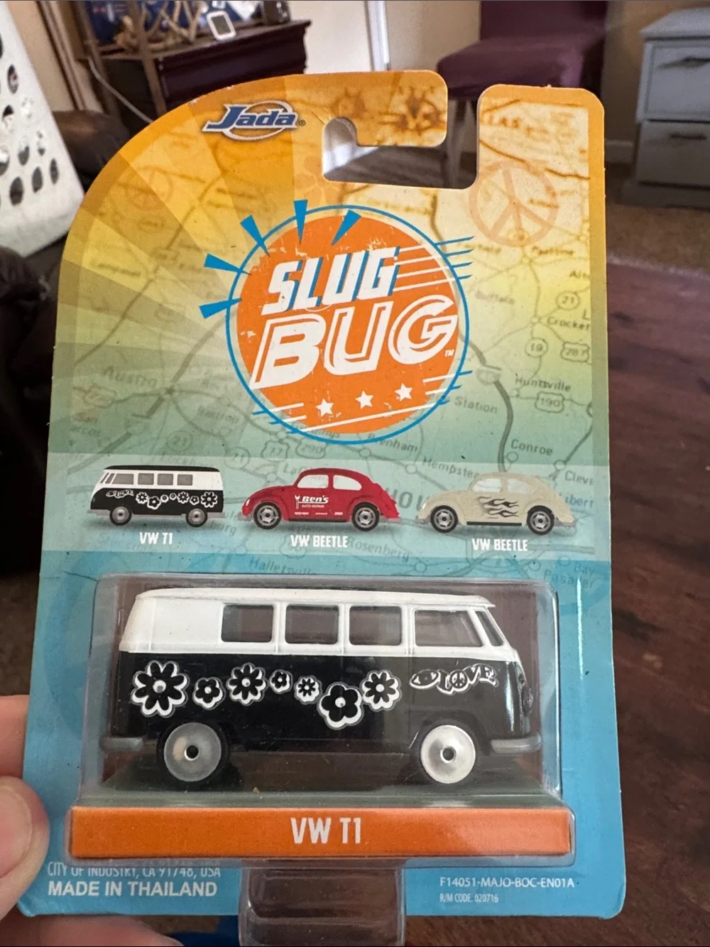 NIB Jada Punch Buggy VW T1 Toy Van — Black & White